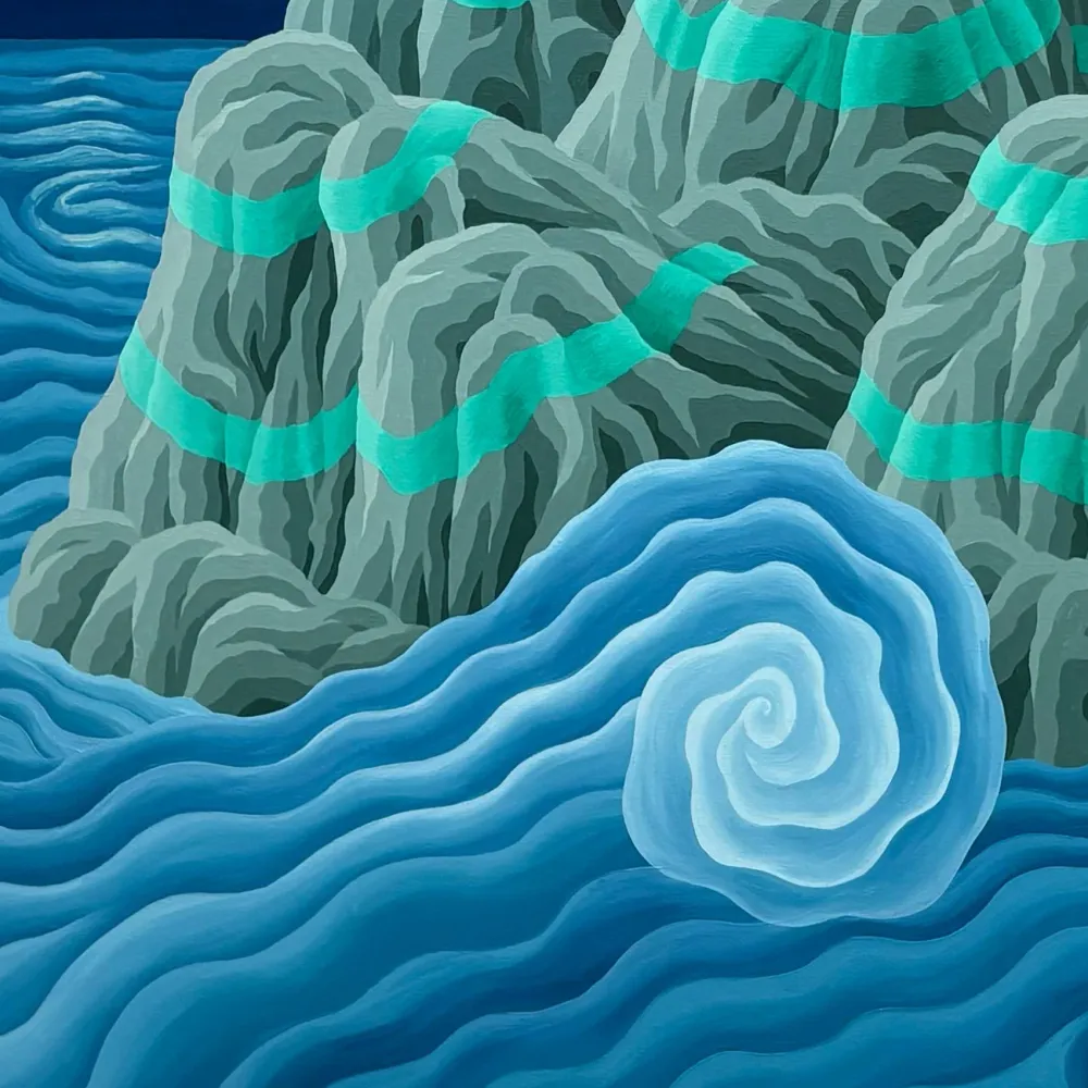 Michael Yaikel - Óleo sobre tela 'Roca y mar' Colección Exclusiva