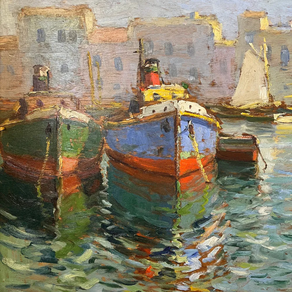 Pacheco Altamirano - Óleo sobre madera 'Reflejos del mar' Colección Exclusiva