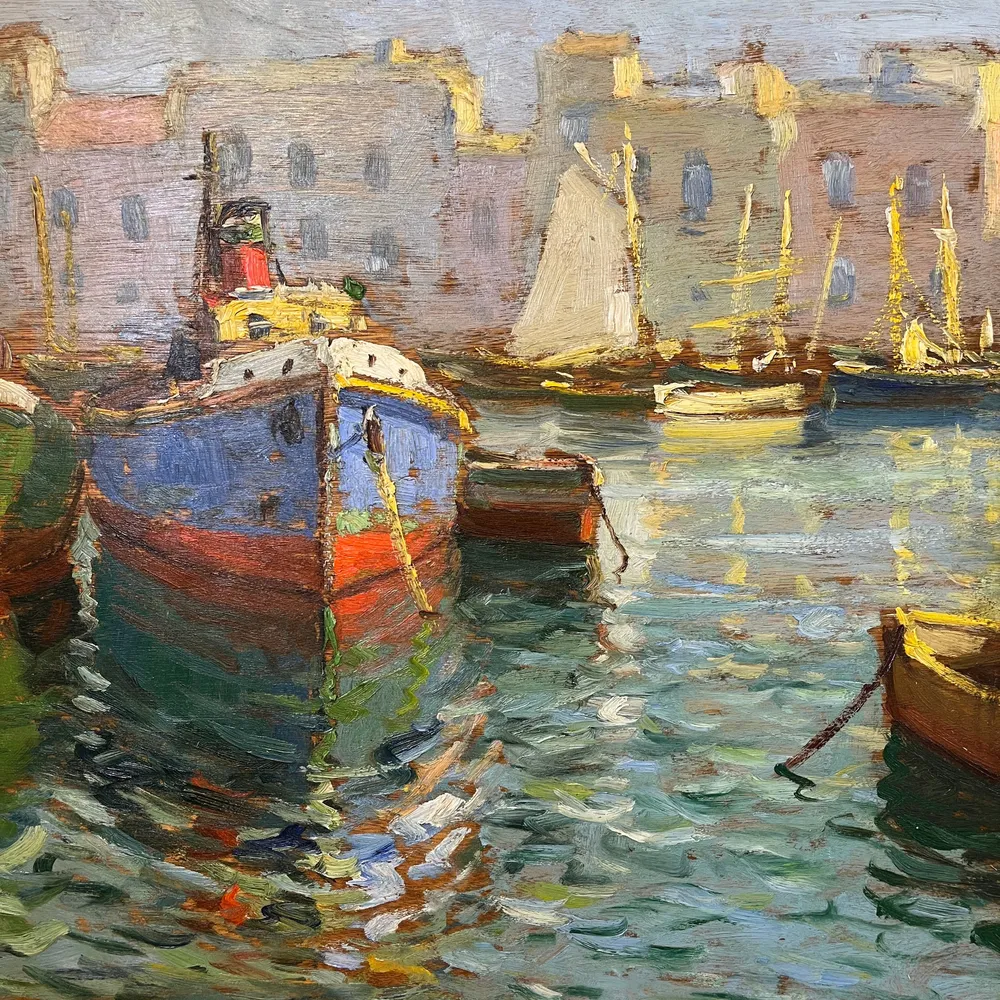 Pacheco Altamirano - Óleo sobre madera 'Reflejos del mar' Colección Exclusiva