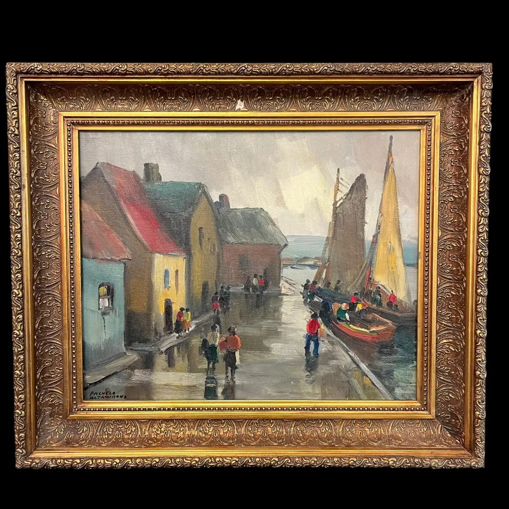 Pacheco Altamirano - Óleo sobre tela ‘Caleta de Angelmó’ 1963 Colección Exclusiva