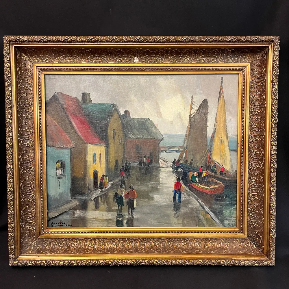 Pacheco Altamirano - Óleo sobre tela ‘Caleta de Angelmó’ 1963 Colección Exclusiva