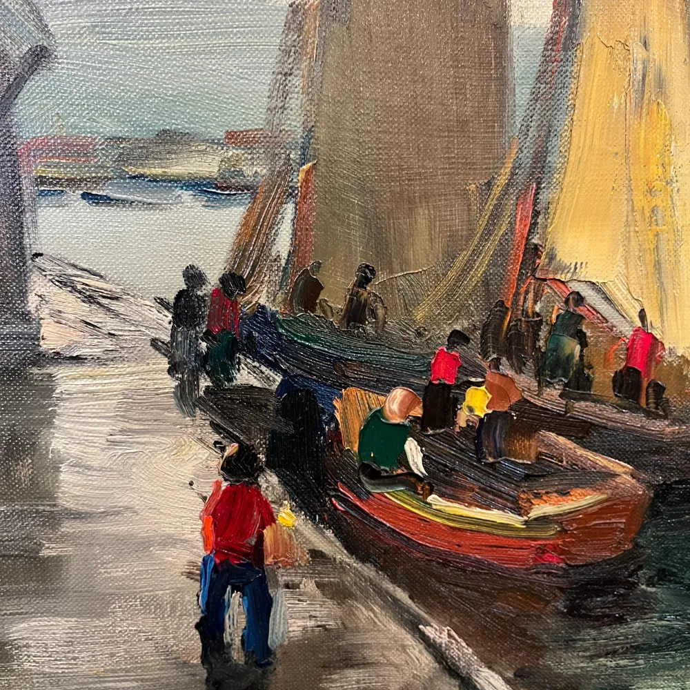 Pacheco Altamirano - Óleo sobre tela ‘Caleta de Angelmó’ 1963 Colección Exclusiva