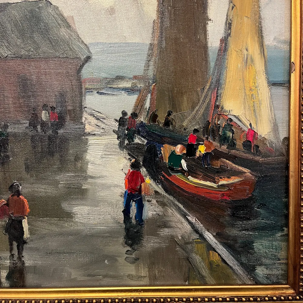 Pacheco Altamirano - Óleo sobre tela ‘Caleta de Angelmó’ 1963 Colección Exclusiva