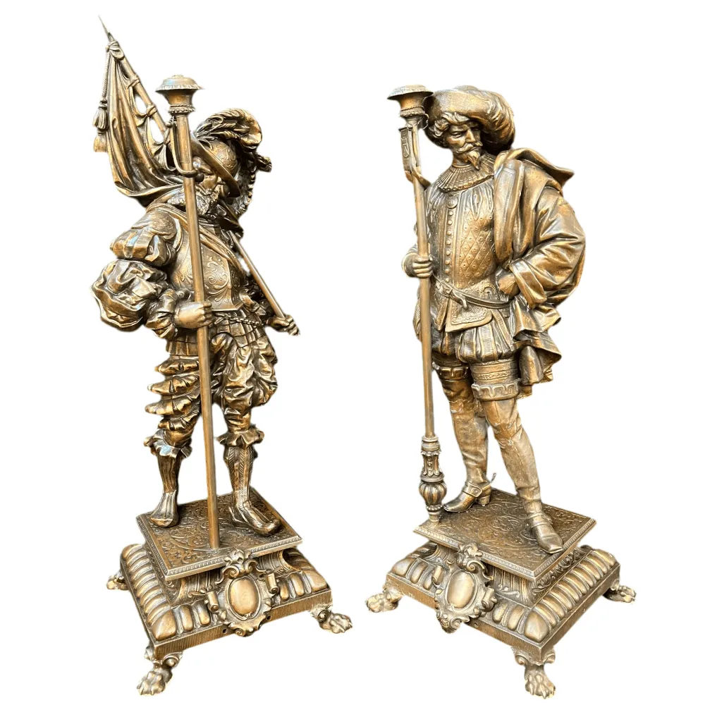 Par de esculturas de peltre Soldados de Tercio Español principios s.XX Colección Exclusiva