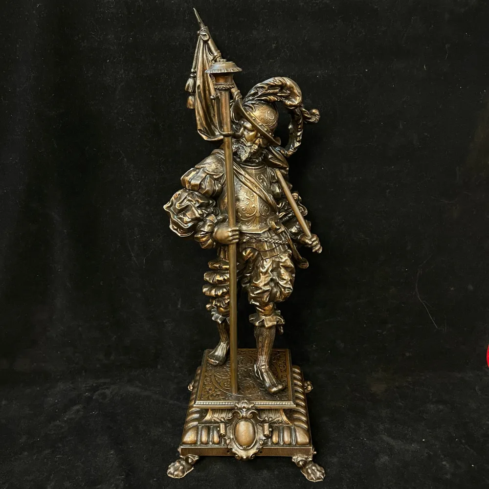 Par de esculturas de peltre Soldados de Tercio Español principios s.XX Colección Exclusiva