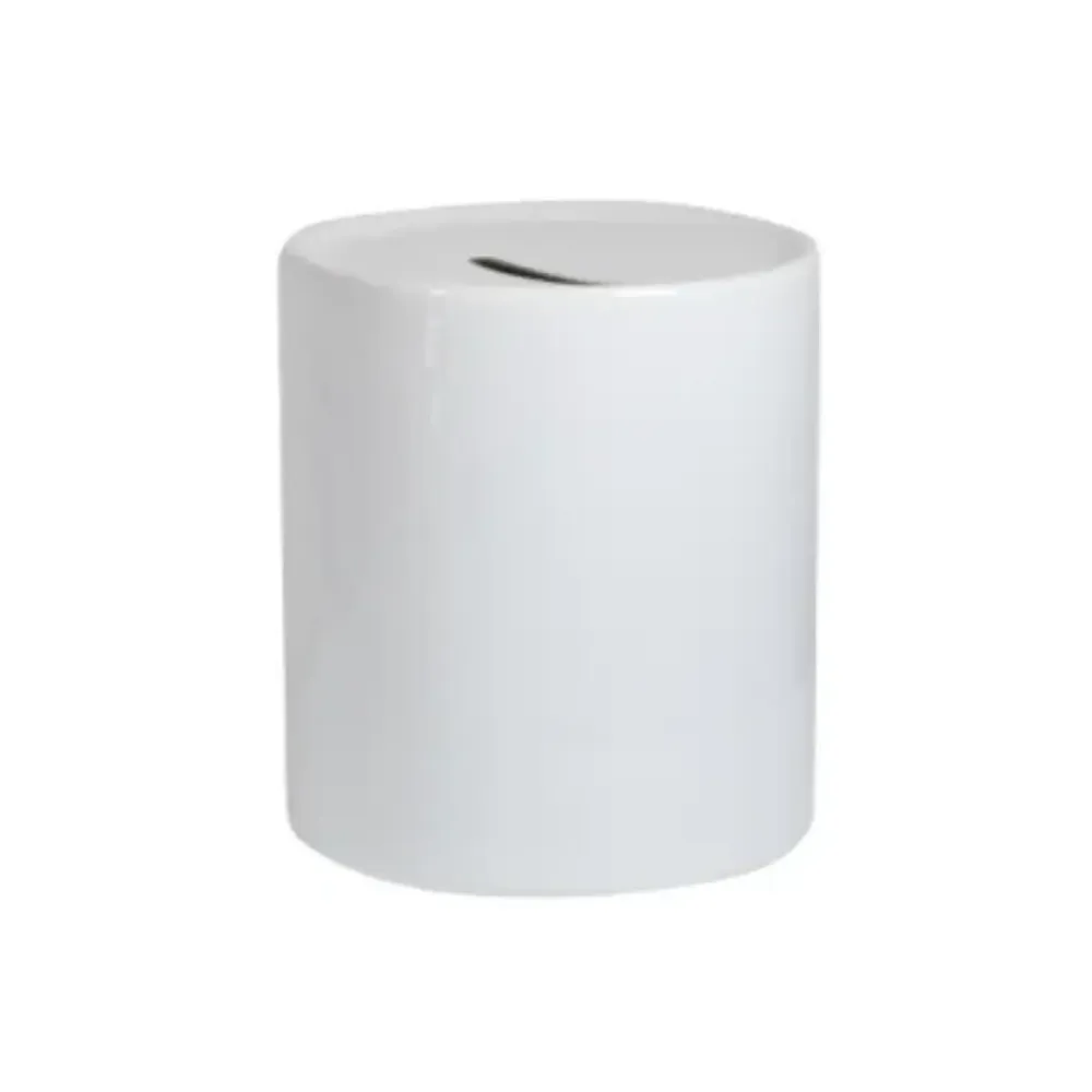 10 Pz Vaso Ceramica 11 oz Blanco Estilo Alcancia Color Make