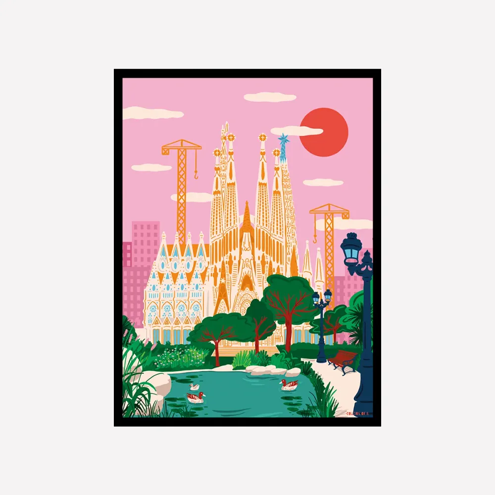 Sagrada Familia Art Print Colors of B