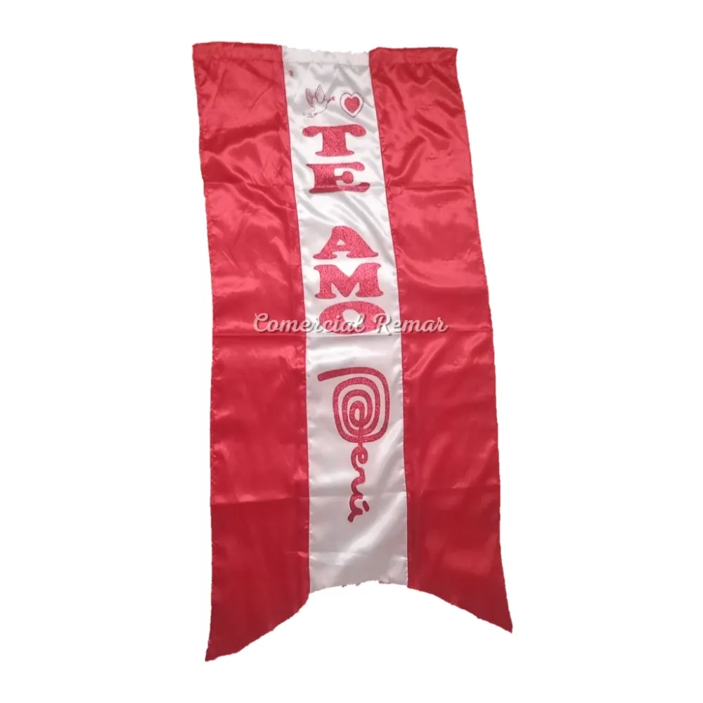 Banderolas de Perú Decorativas Escarchadas Con Frase (Varios Tamaños) Comercial REMAR