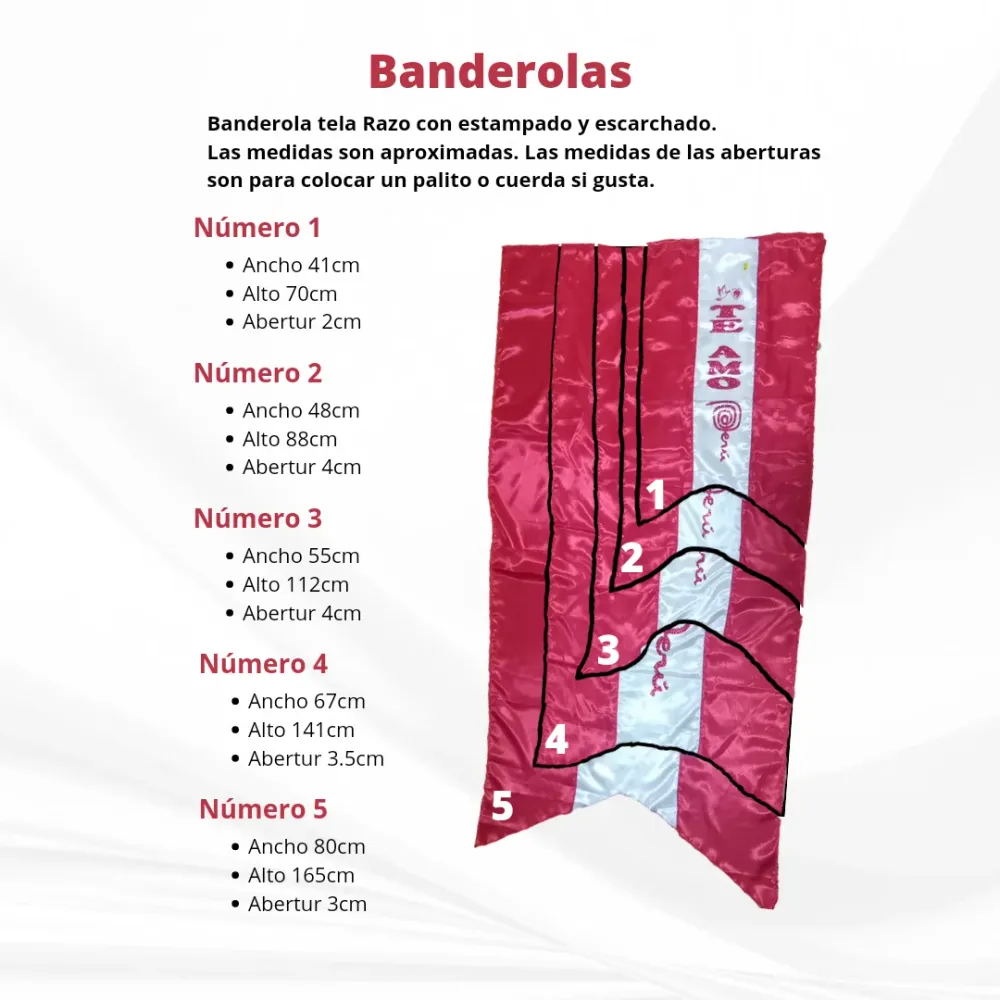 Banderolas de Perú Decorativas Escarchadas Con Frase (Varios Tamaños) Comercial REMAR