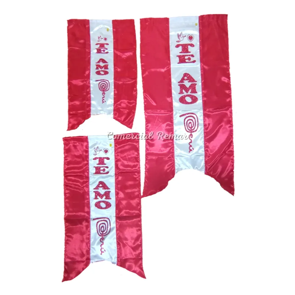 Banderolas de Perú Decorativas Escarchadas Con Frase (Varios Tamaños) Comercial REMAR
