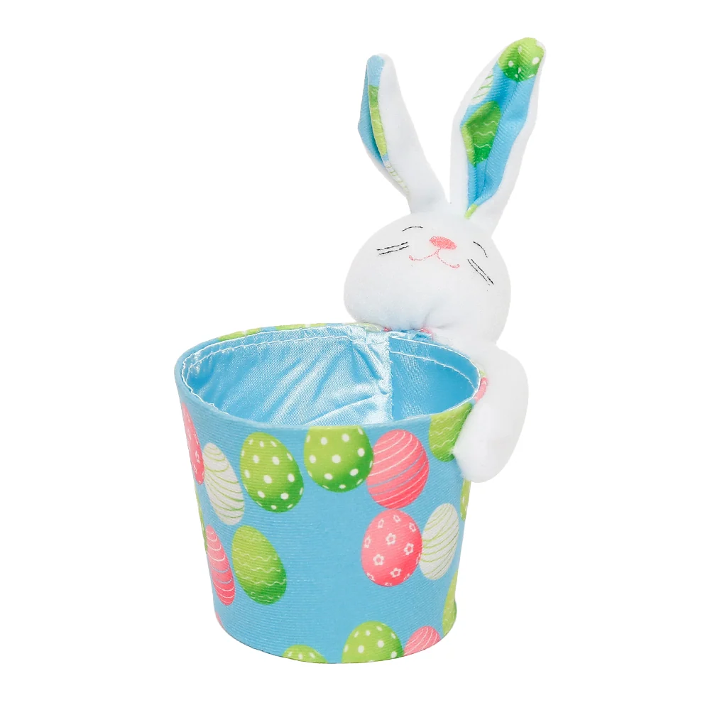 🐰 Canasto Conejo Huevitos Impresos- Selecciona Color Celeste COMERCIALIZADORA PARTY EXPRESS CHILE LTDA