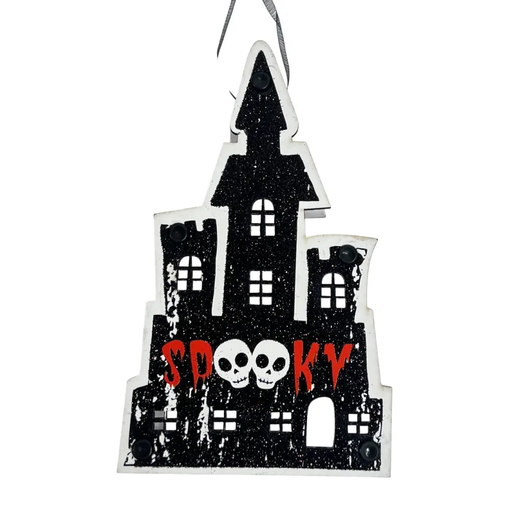 Decoracion Halloween Madera Castillo Led COMERCIALIZADORA PARTY EXPRESS CHILE LTDA