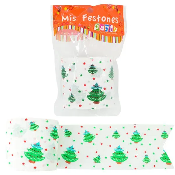 Feston Impreso Arbol De Navidad 1 Unidad COMERCIALIZADORA PARTY EXPRESS CHILE LTDA