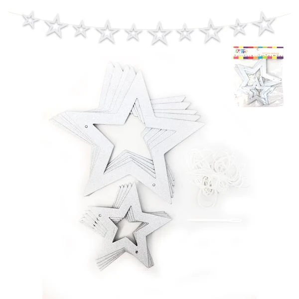 Guirnalda Estrella Glitter Colores Celeste COMERCIALIZADORA PARTY EXPRESS CHILE LTDA