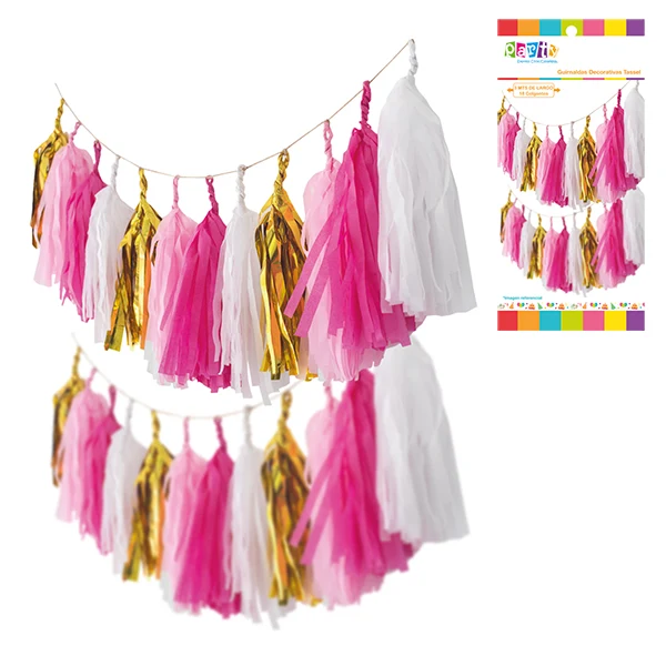 Guirnalda Tassel Colores Dorado COMERCIALIZADORA PARTY EXPRESS CHILE LTDA