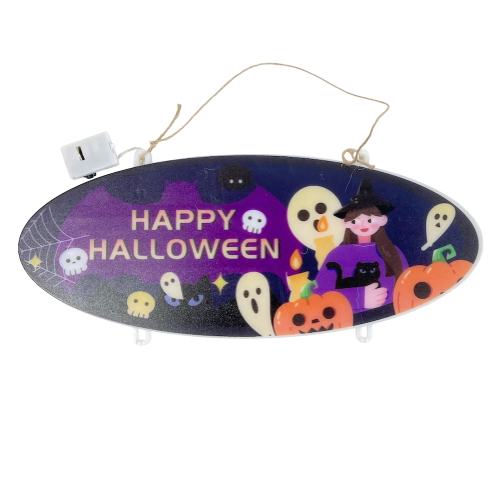 LED Cartel Halloween 24 x 9 cm Oval COMERCIALIZADORA PARTY EXPRESS CHILE LTDA