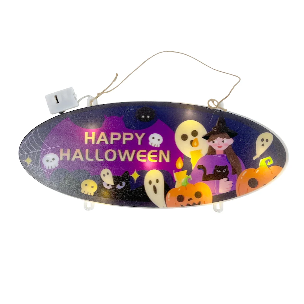 LED Cartel Halloween 24 x 9 cm Oval COMERCIALIZADORA PARTY EXPRESS CHILE LTDA
