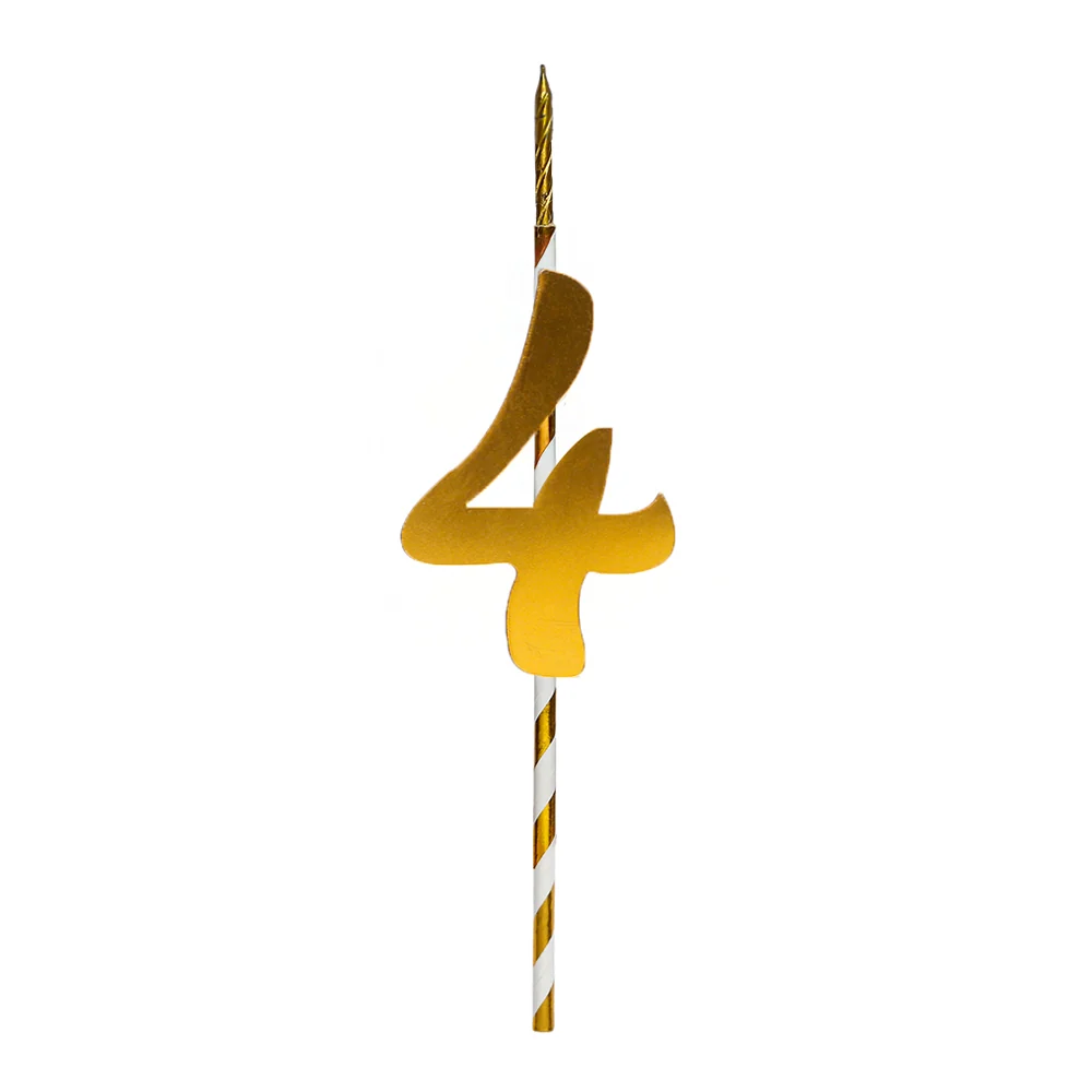 🎂 Vela Numeral de Cartón N° 4 COMERCIALIZADORA PARTY EXPRESS CHILE LTDA