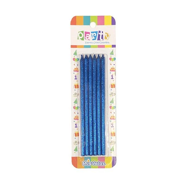 Velon Glitter Azul 14 Cm COMERCIALIZADORA PARTY EXPRESS CHILE LTDA