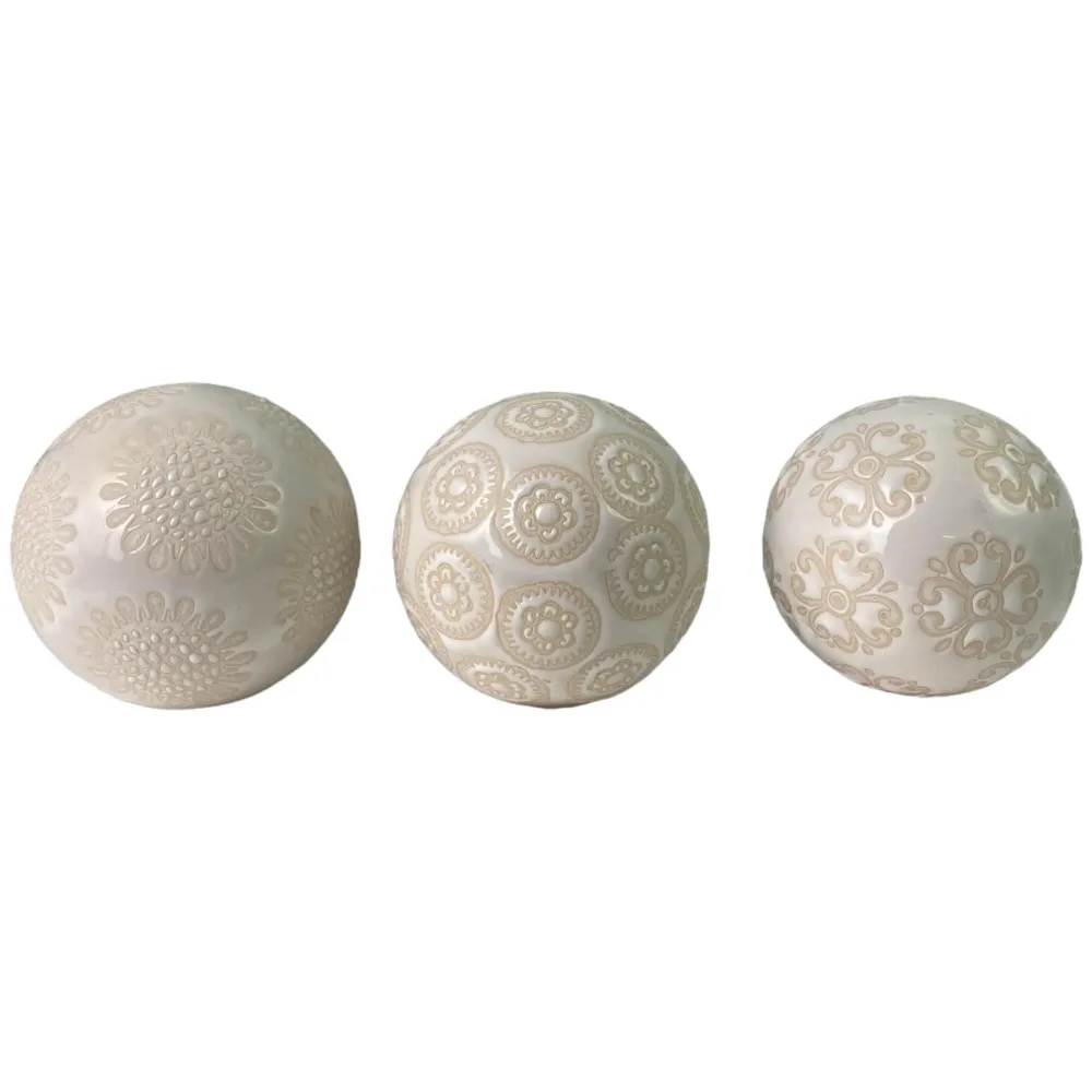 Esfera Decorativa Concepts Life Naturally Boho Marfil 8 X 8 X 8Cm