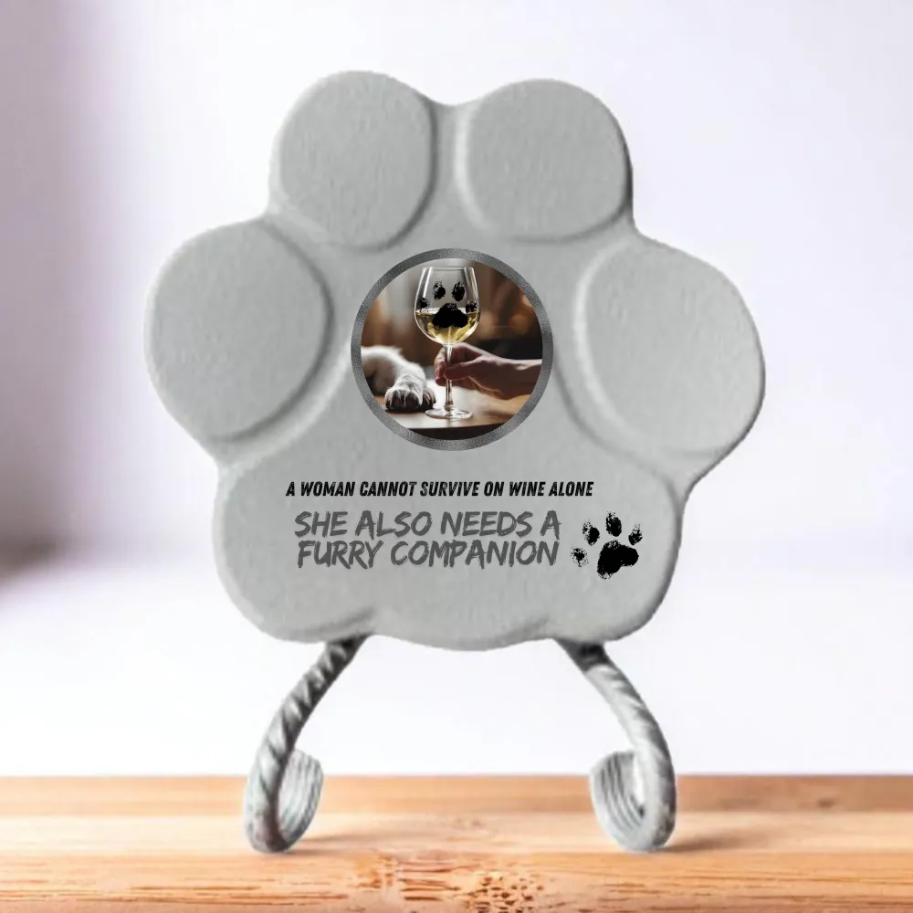 Regalo Original para Amantes de los Perros – Huella Decorativa con Frase Divertida Grey Concrete Paws