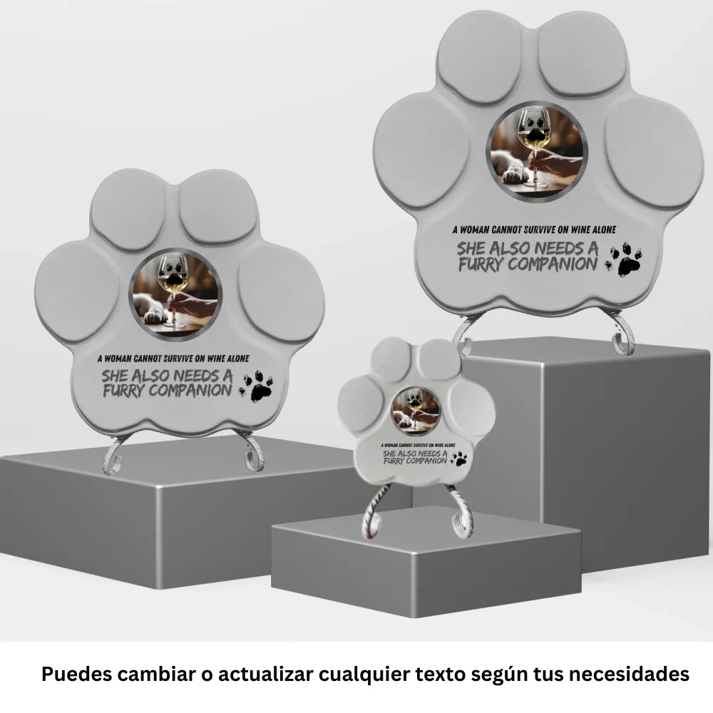 Regalo Original para Amantes de los Perros – Huella Decorativa con Frase Divertida Grey Concrete Paws