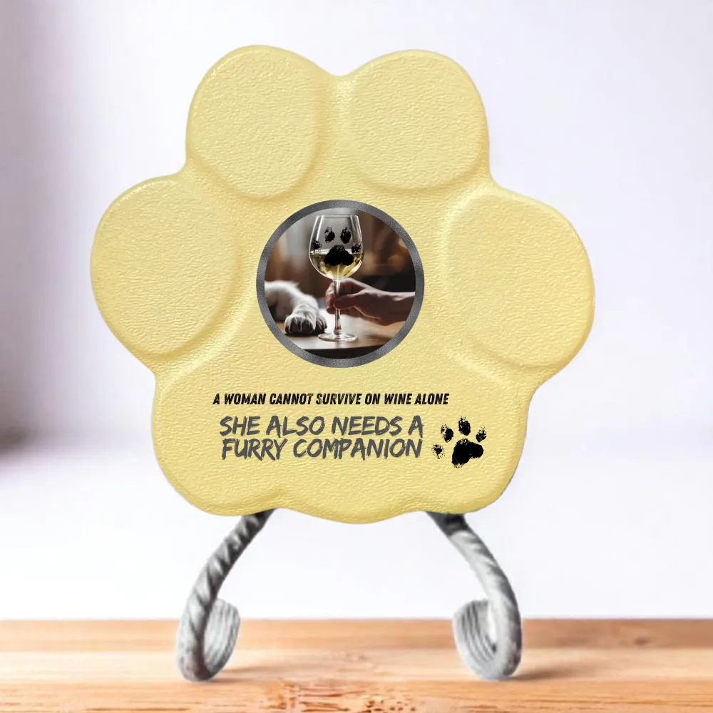 Regalo Original para Amantes de los Perros – Huella Decorativa con Frase Divertida Grey Concrete Paws