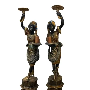 Pareja de antorcheros venecianos Siglo XVIII Consignación