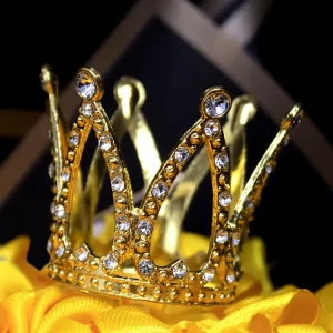 Corona Metálica Boquet 3.4 Cm 6 Unidades Gold