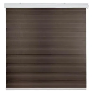 Cortina Roller Dúo Zebra Dí Noche Café Oscuro 80x200 CM