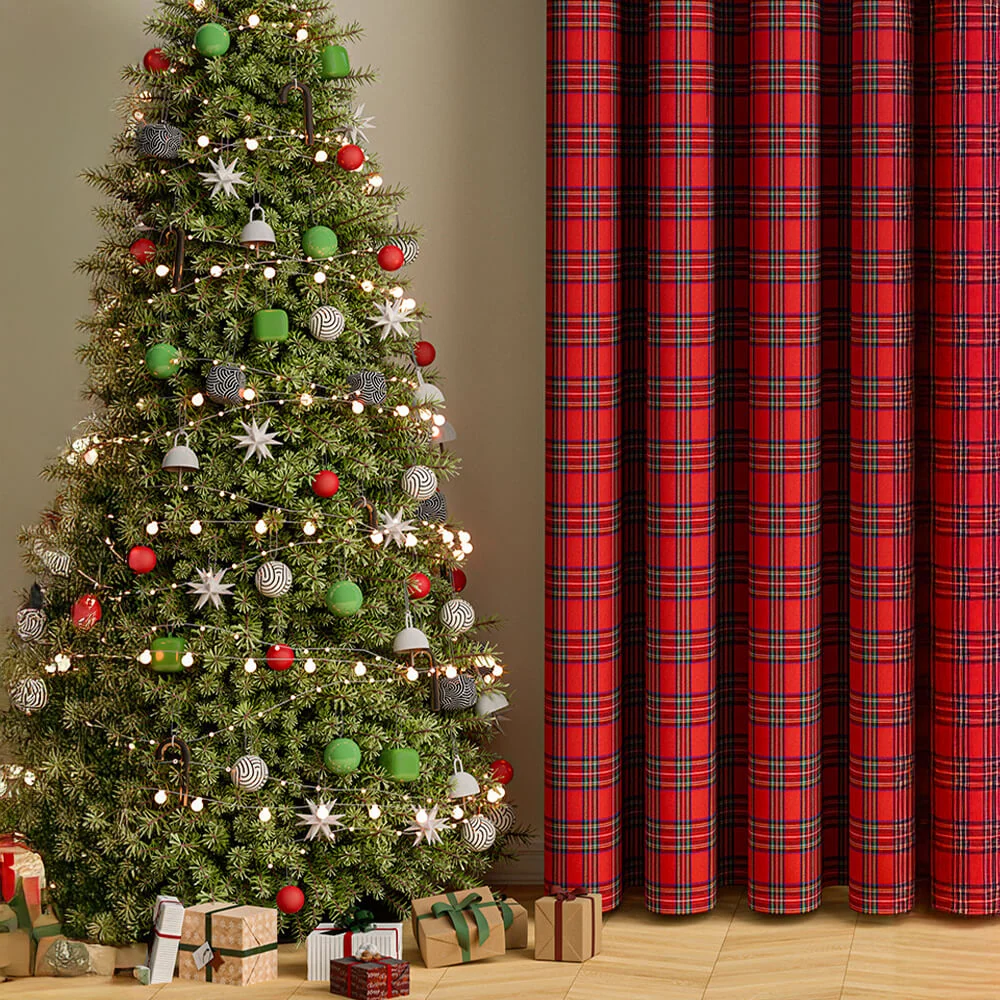 Cortinas de semi-blackout decorativas clásicas de navidad cuadros clásicos Estilo1