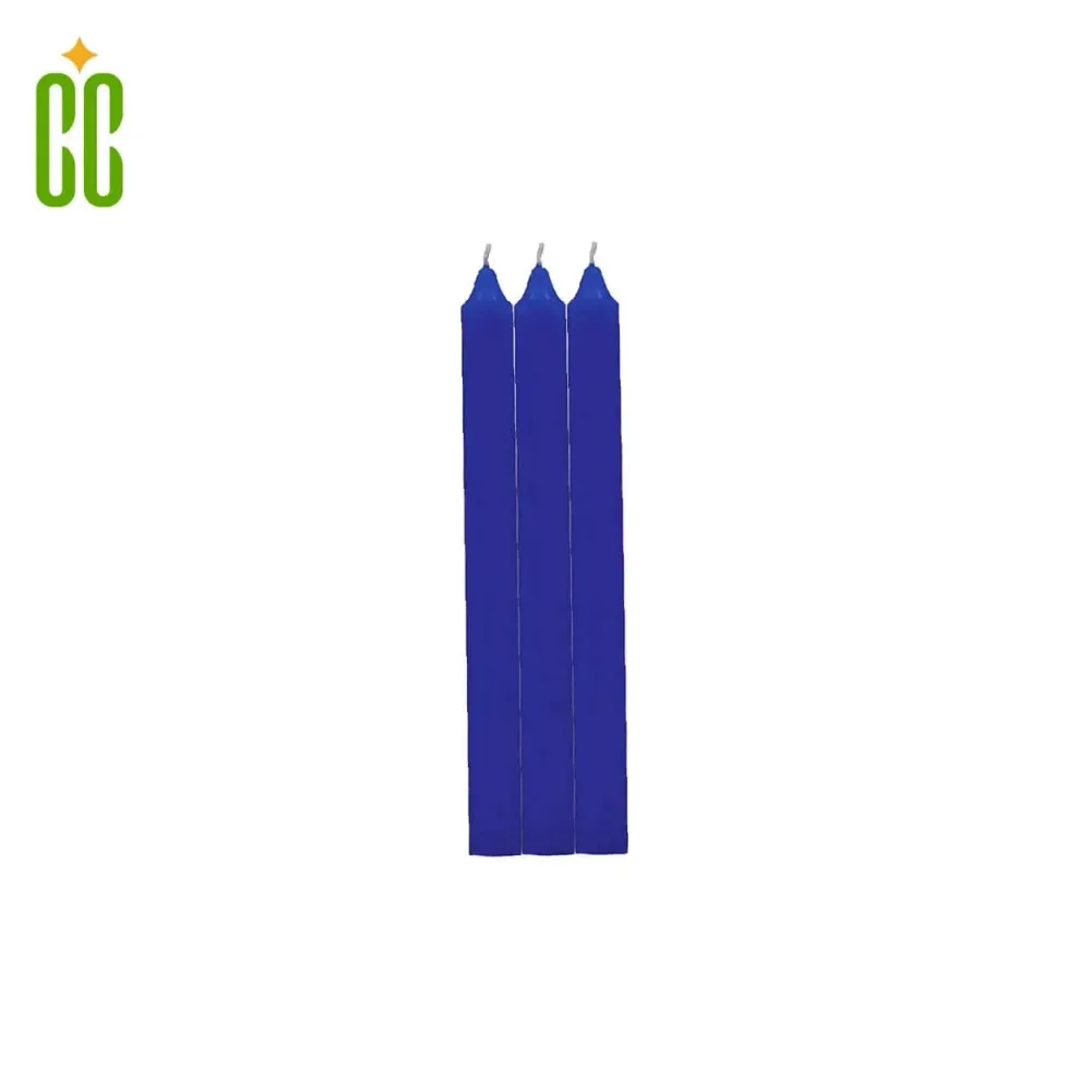 Adisco - Esencial Vela Colores Azul, 1 Paquete de 3 Unidades Cosmo Cosmetics