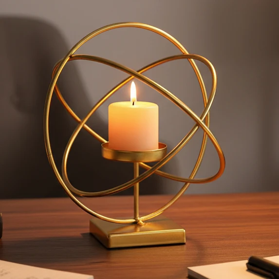 Aurelios portavelas dorado | elegante candelabro de metal para decoración de mesa de sala y comedor Cozey Maison