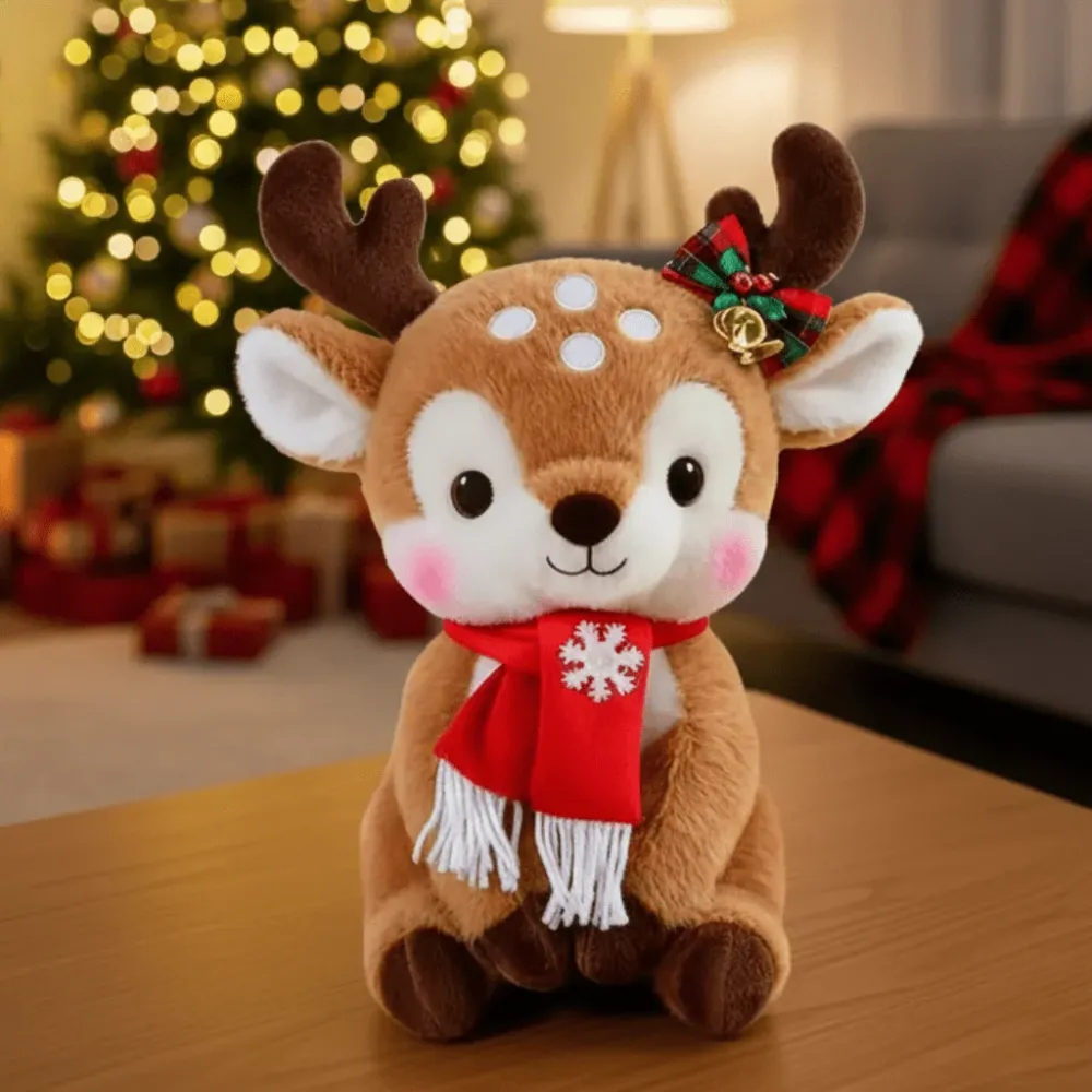 CUDDLESCARF – Encantadora muñeca de peluche navideñ con diseño de dibujos animados Cozey Maison