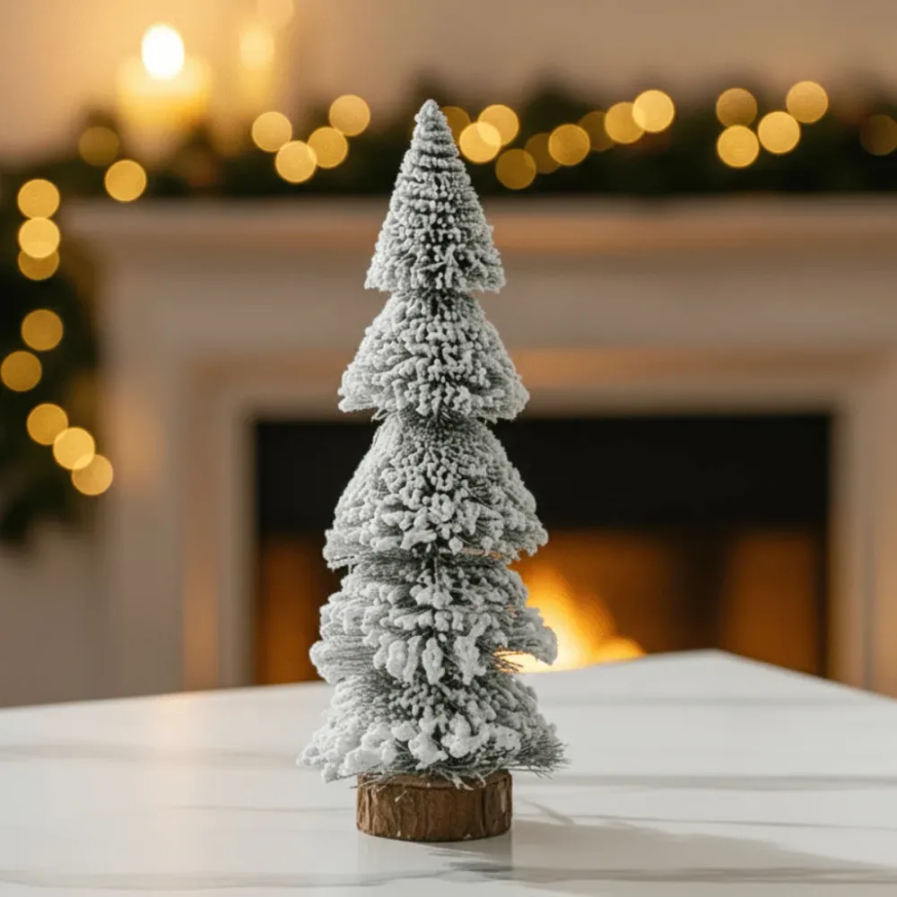 FLOCKCEDAR – Mini cedro afelpado decoración navideñ para decoración festiva Cozey Maison
