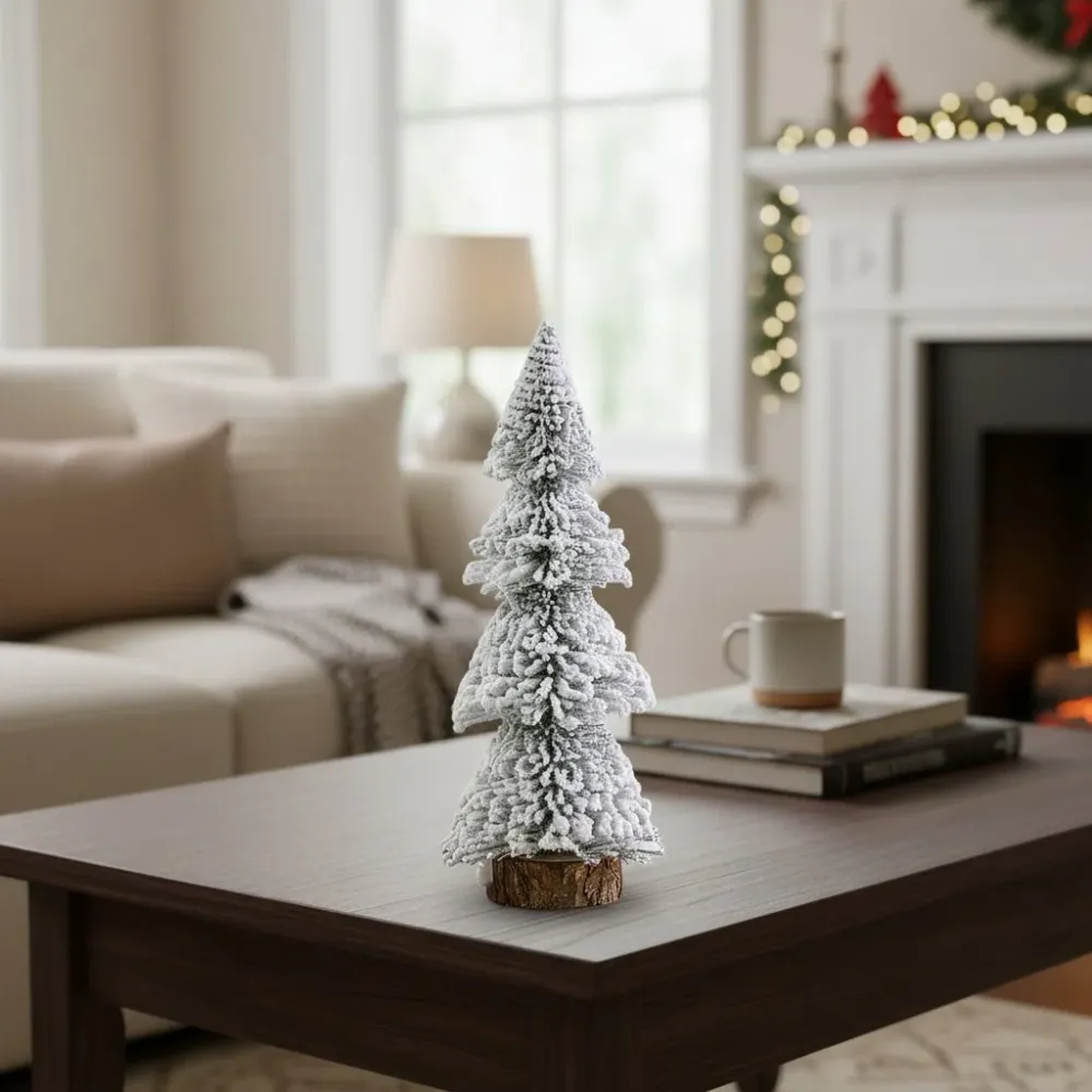 FLOCKCEDAR – Mini cedro afelpado decoración navideñ para decoración festiva Cozey Maison