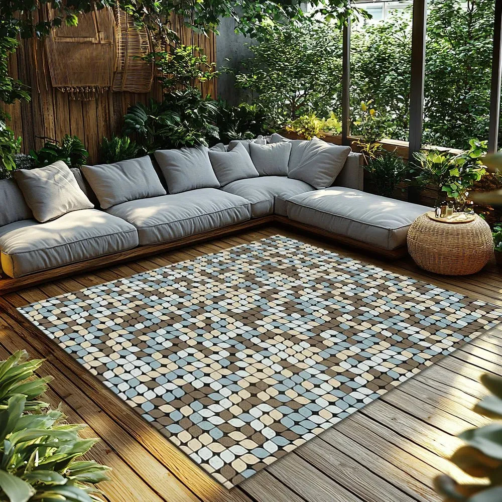 GEODREAM – Alfombra de franela suave con patrón geométrico artístico Cozey Maison