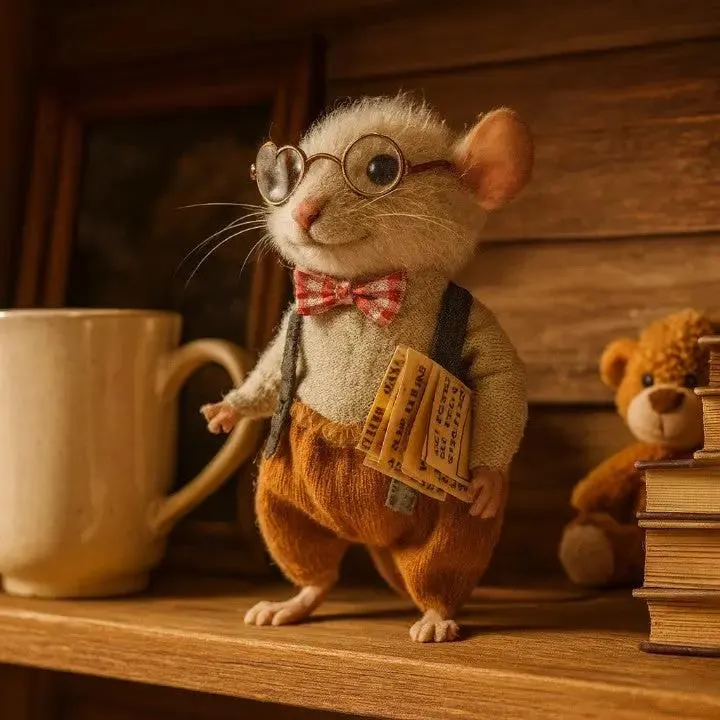 HERZMAUS – Ratones de fieltro hechos mano para decoración acogedora del hogar Cozey Maison