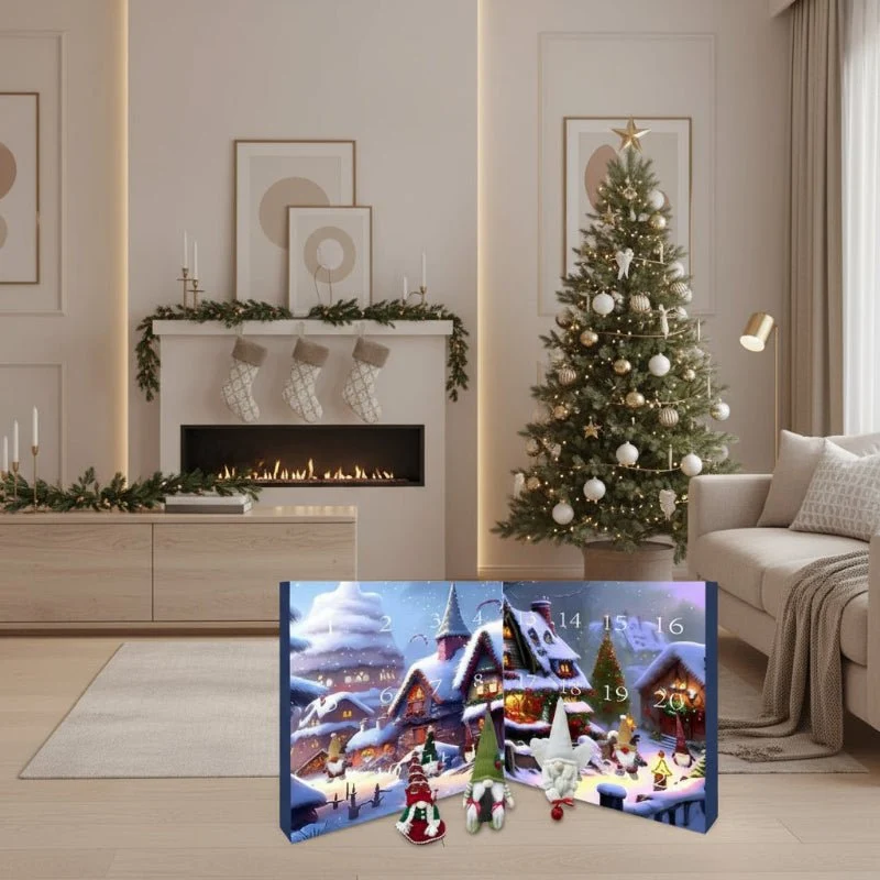 JOYCOUNT 2025– Calendario de Adviento Wichtel con 24 sorpresas para una cuenta regresiva navideñ festiva Cozey Maison