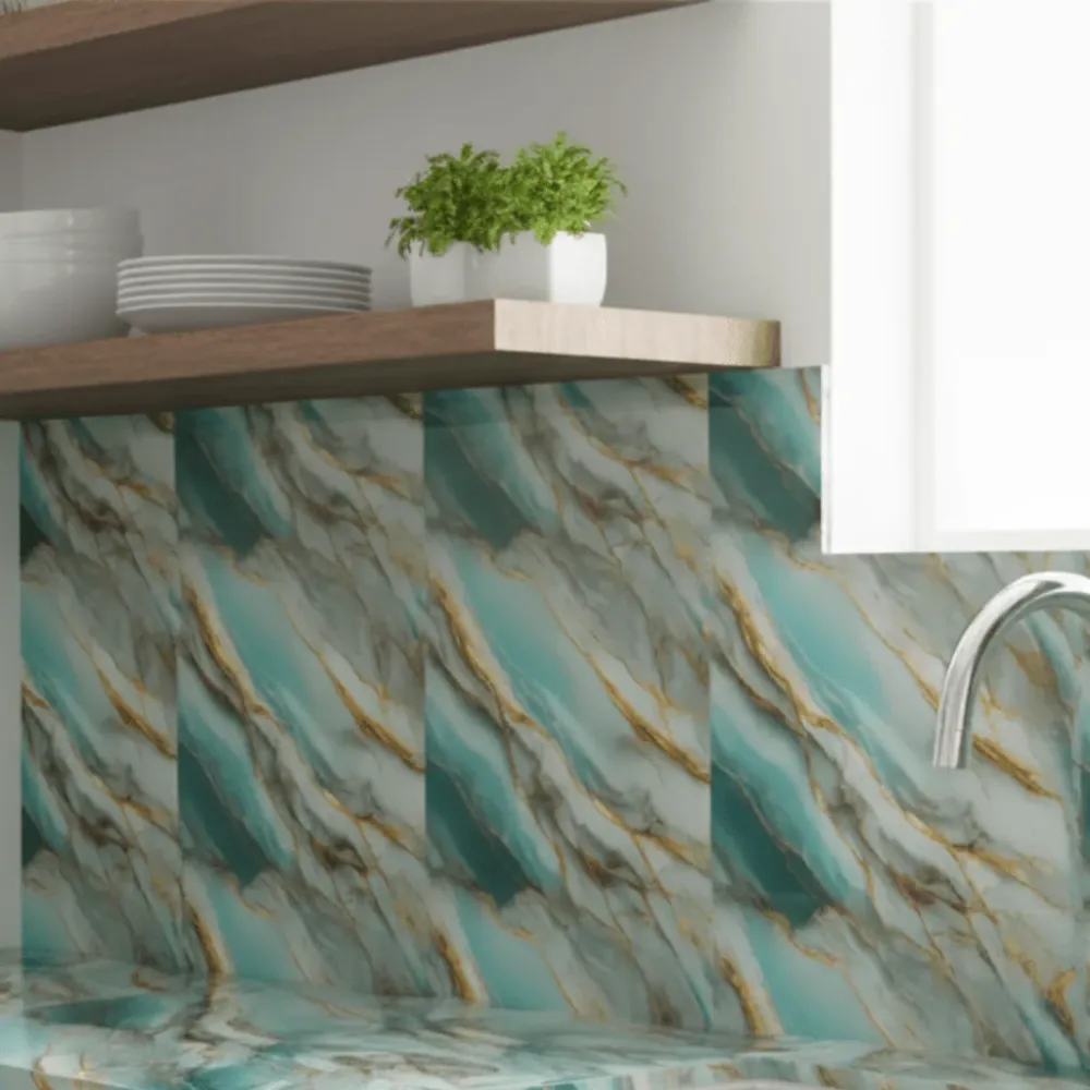 LUXWRAP – Papel pintado de mármol de papel de aluminio para renovaciones de cocina y baño Cozey Maison