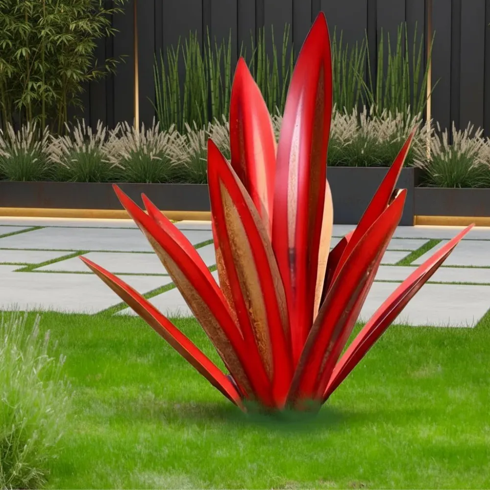 METALFLORA – Escultura viva de agave de metal para decoración de jardín moderna y resistente la intemperie Cozey Maison