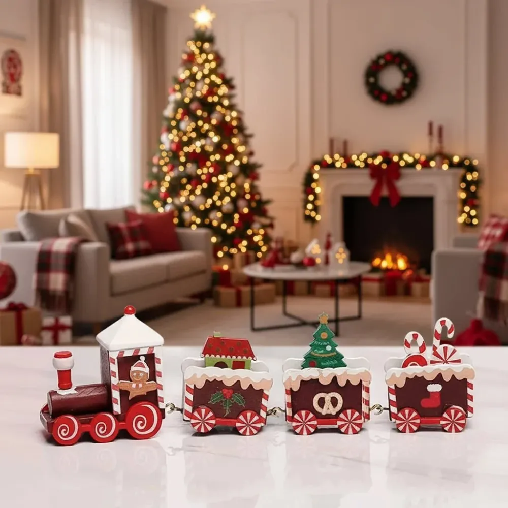 NORTHLINE – Decoración navideñ festiva para tren de madera y plástico Cozey Maison