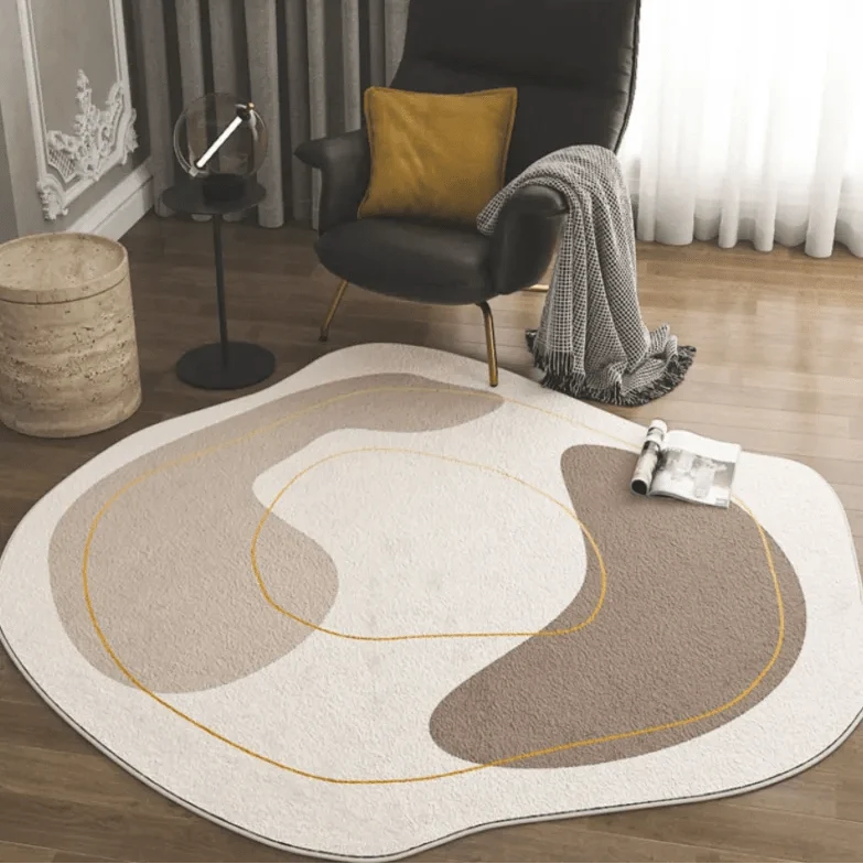 ROOMLOOM – Alfombra moderna suave de poliéster con un discreto patrón geométrico Cozey Maison