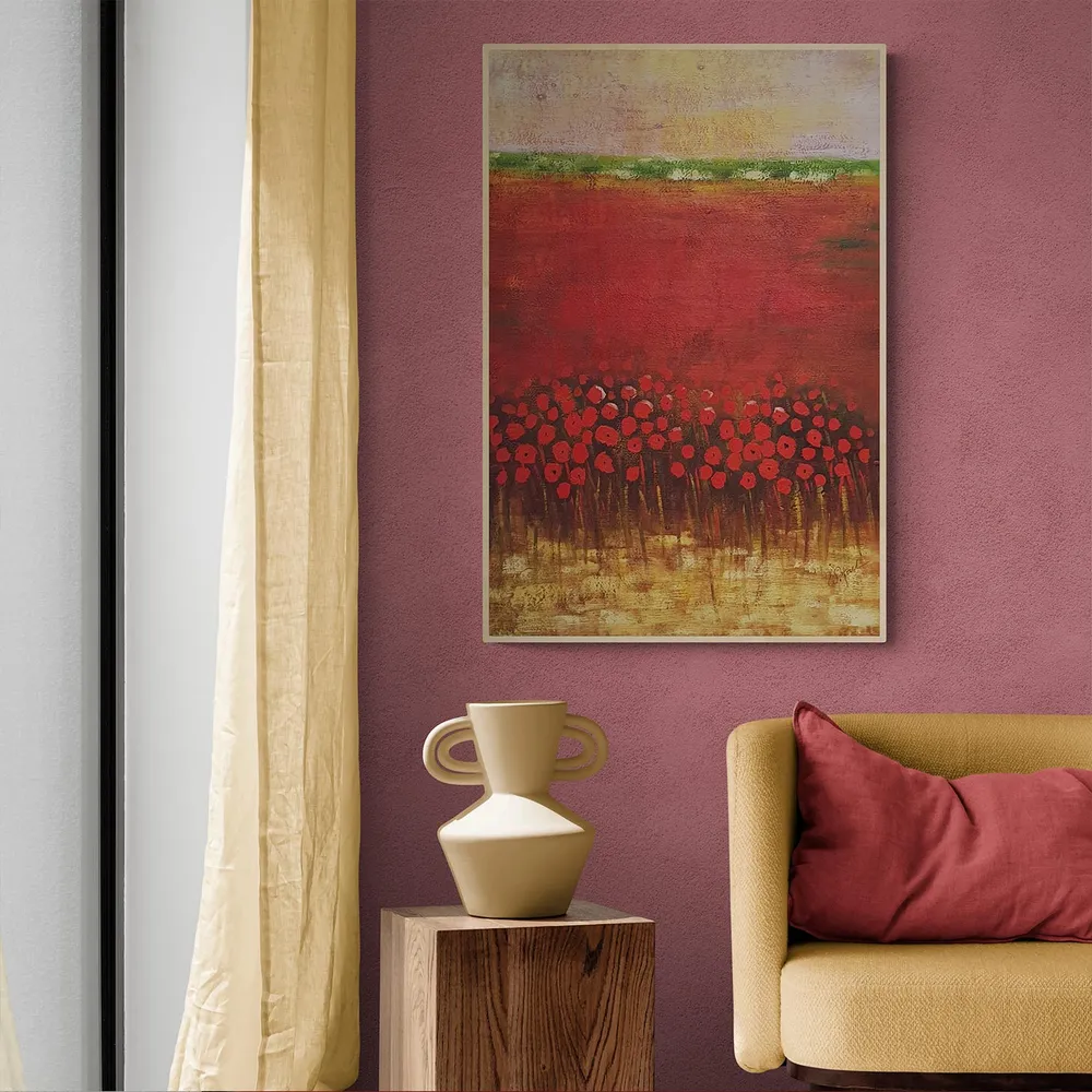 Cuadro Abstracto Campo Amapolas 60x90 cm