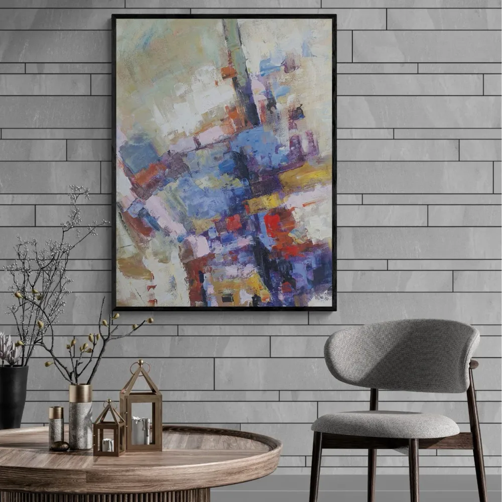 Cuadro Abstracto Gema al Óleo 90x120 cm – Pintado Mano