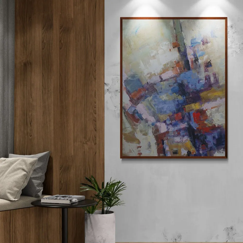 Cuadro Abstracto Gema al Óleo 90x120 cm – Pintado Mano
