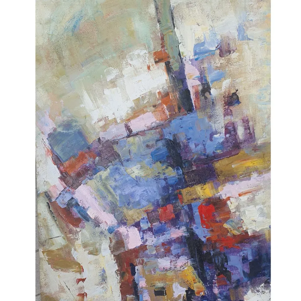 Cuadro Abstracto Gema al Óleo 90x120 cm – Pintado Mano