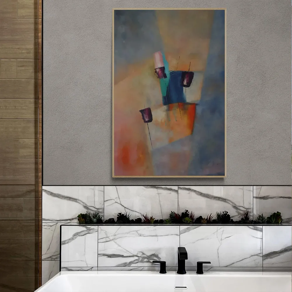 Cuadro Abstracto Salmón - Arte Contemporáneo 60x90 cm