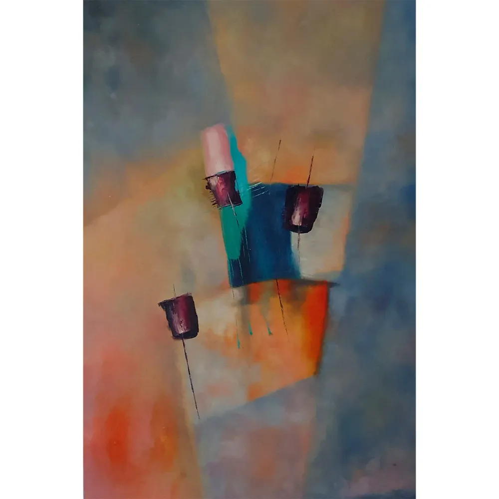Cuadro Abstracto Salmón - Arte Contemporáneo 60x90 cm