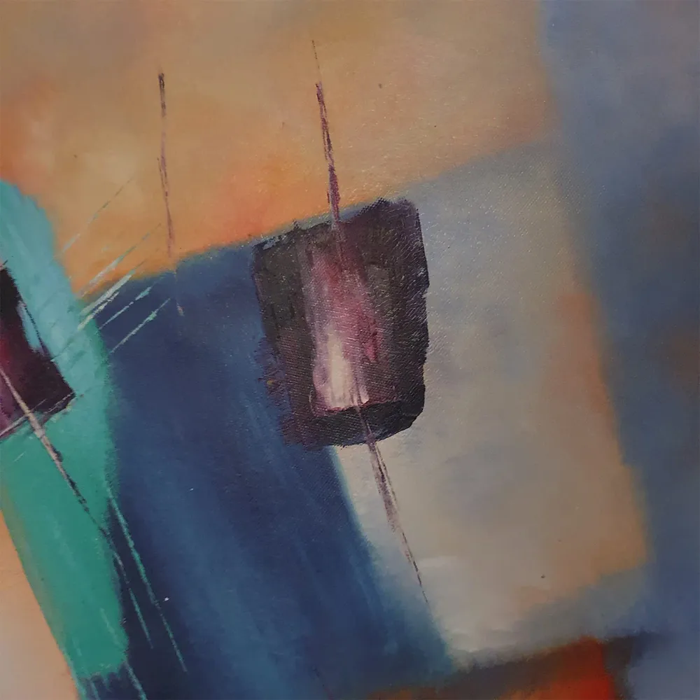 Cuadro Abstracto Salmón - Arte Contemporáneo 60x90 cm